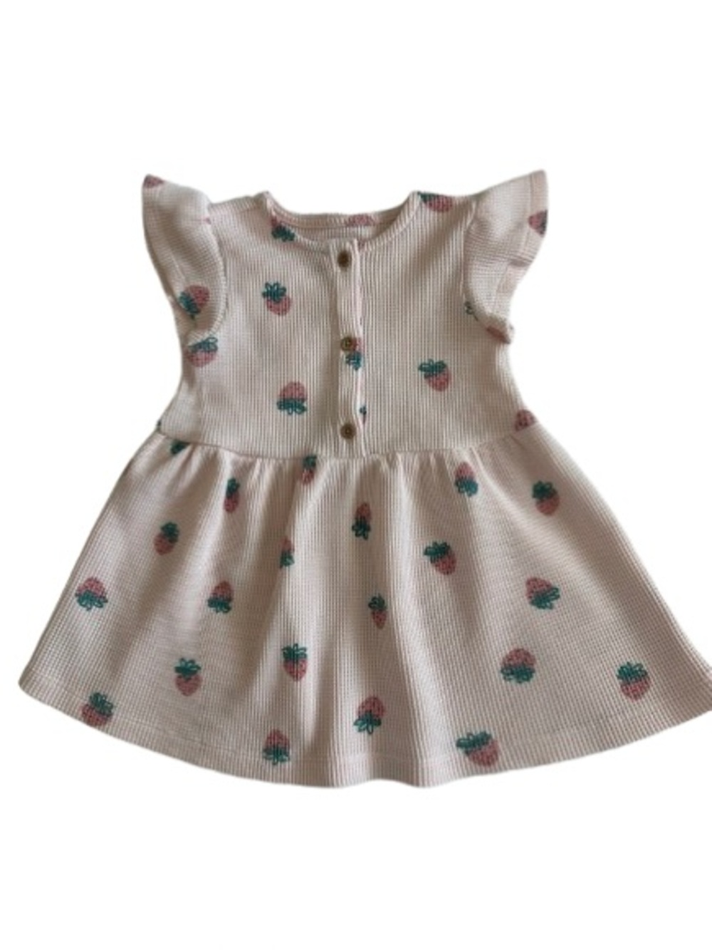Carter's Toddler Girl 2T Light Pink & Strawberry Print Summer Waffle Knit Dress